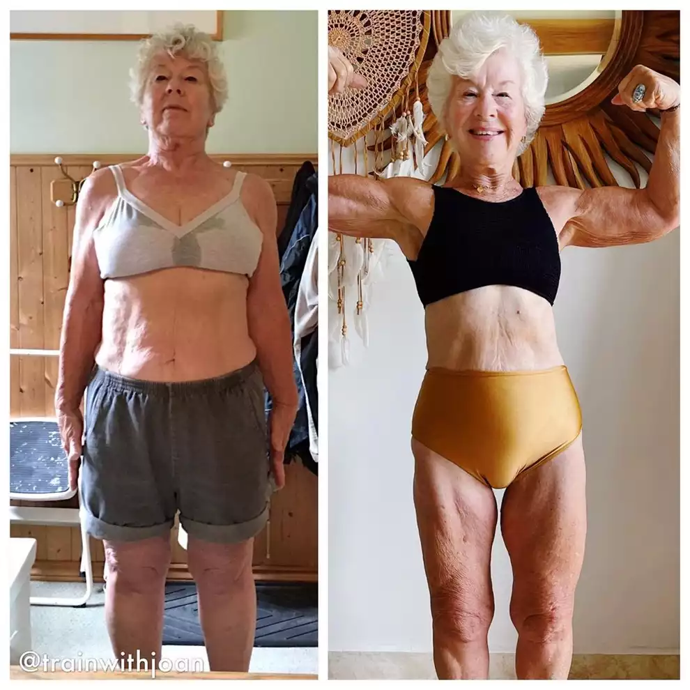 Antes y después cambio físico Joan MacDonald