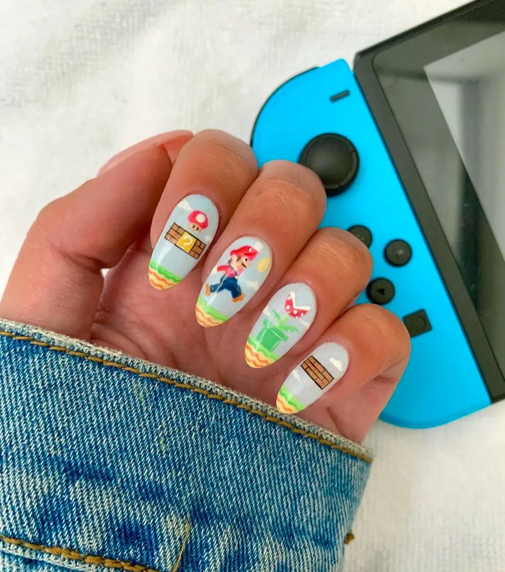 Ideas de uñas decoradas: de Marios Bros