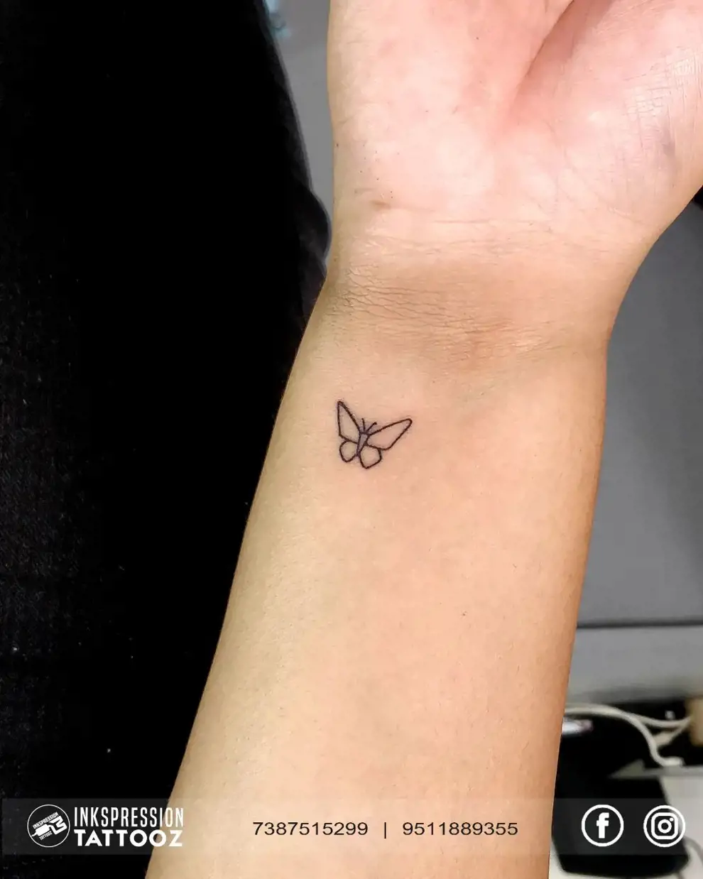 Tatuaje mariposa minimalista: simple