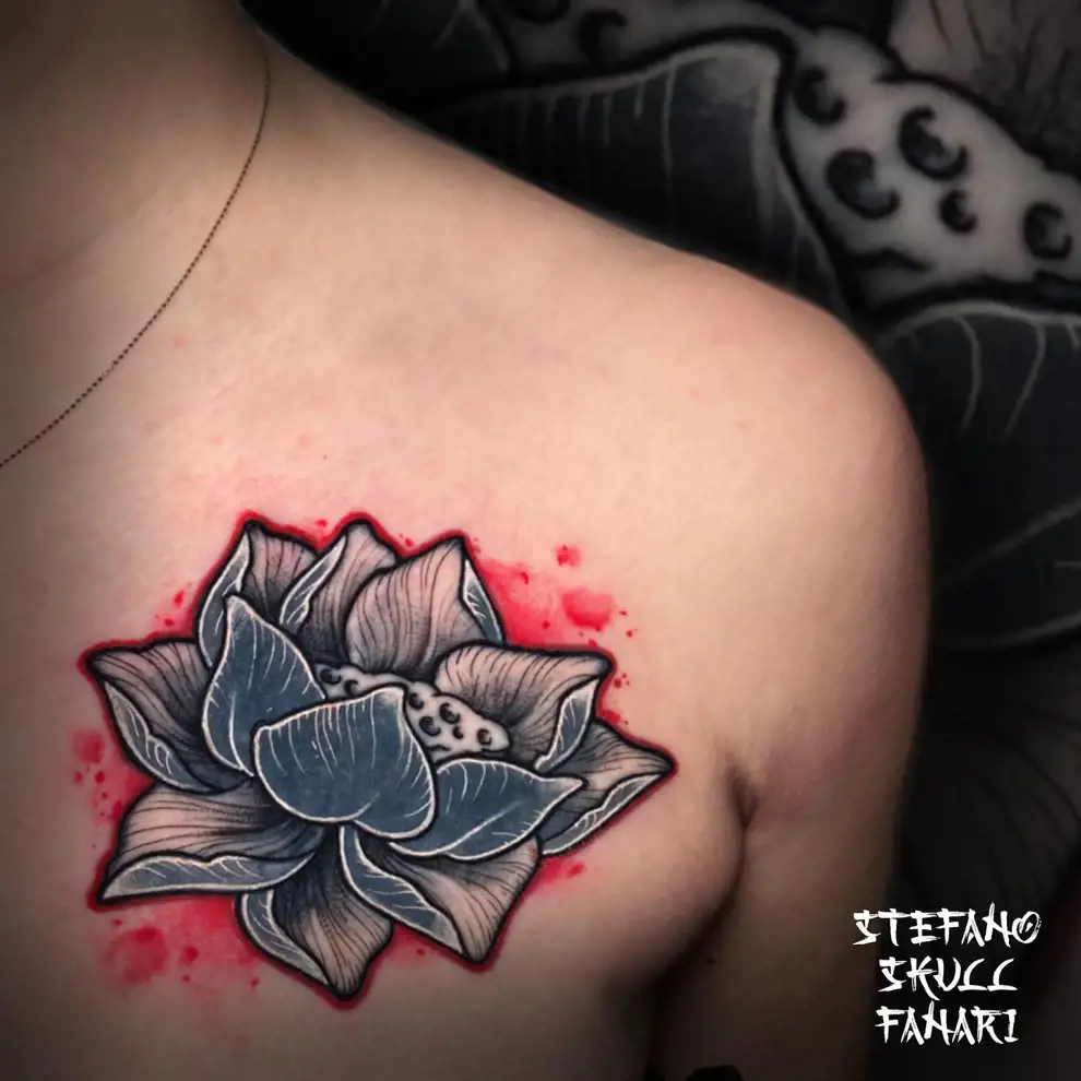 Tatuaje flor de loto: estilo japonés
