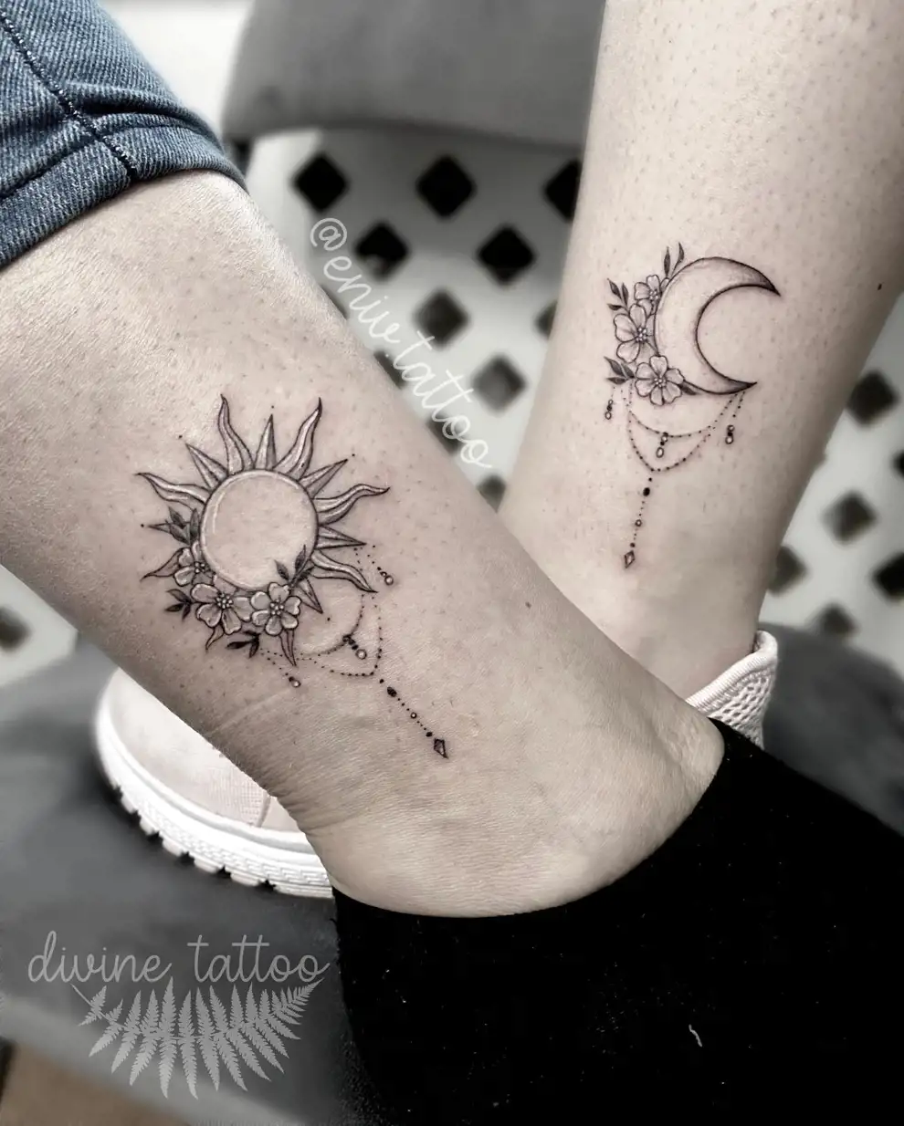Tatuajes madre e hija:sol y luna