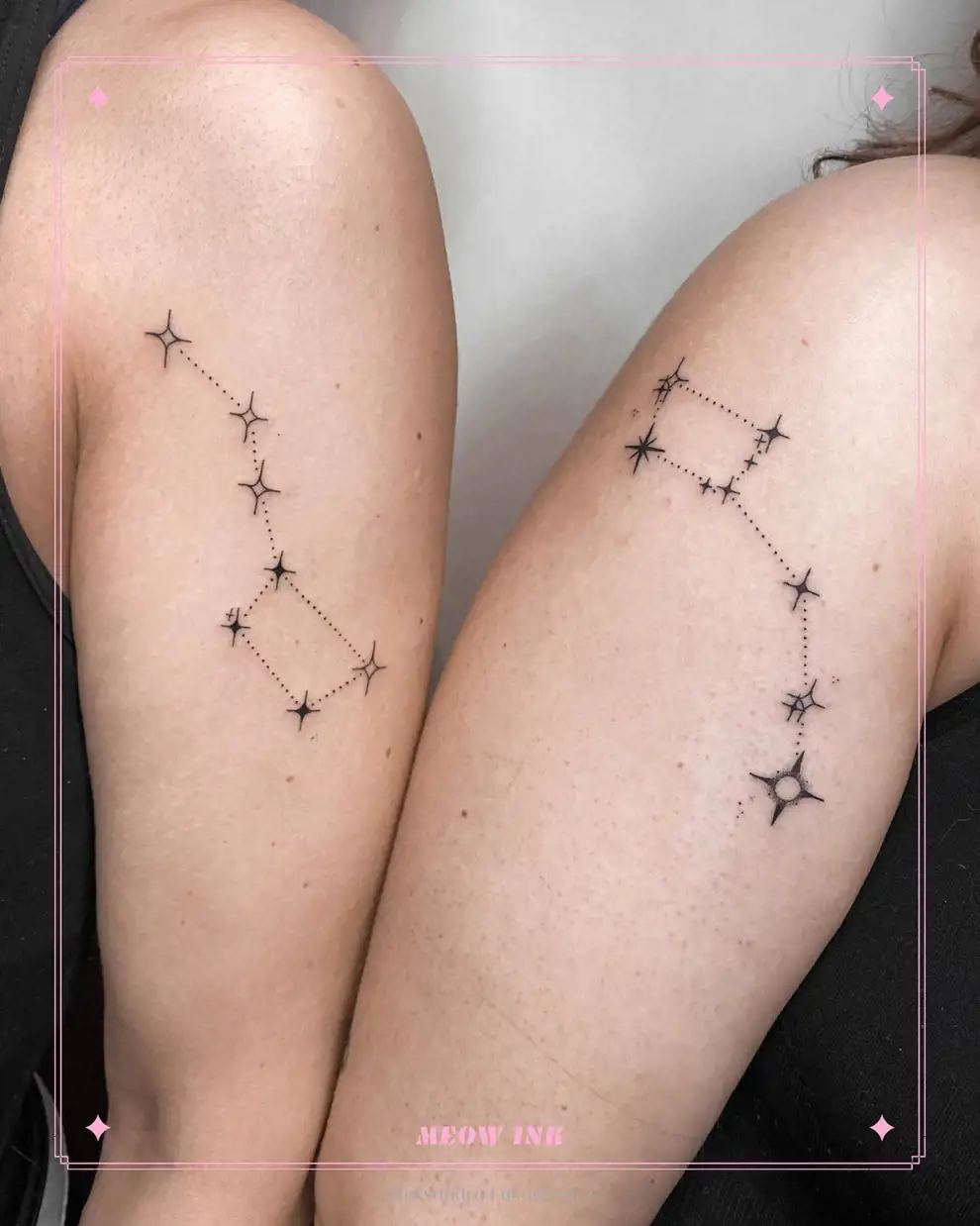 Tatuajes madre e hija originales: constelaciones