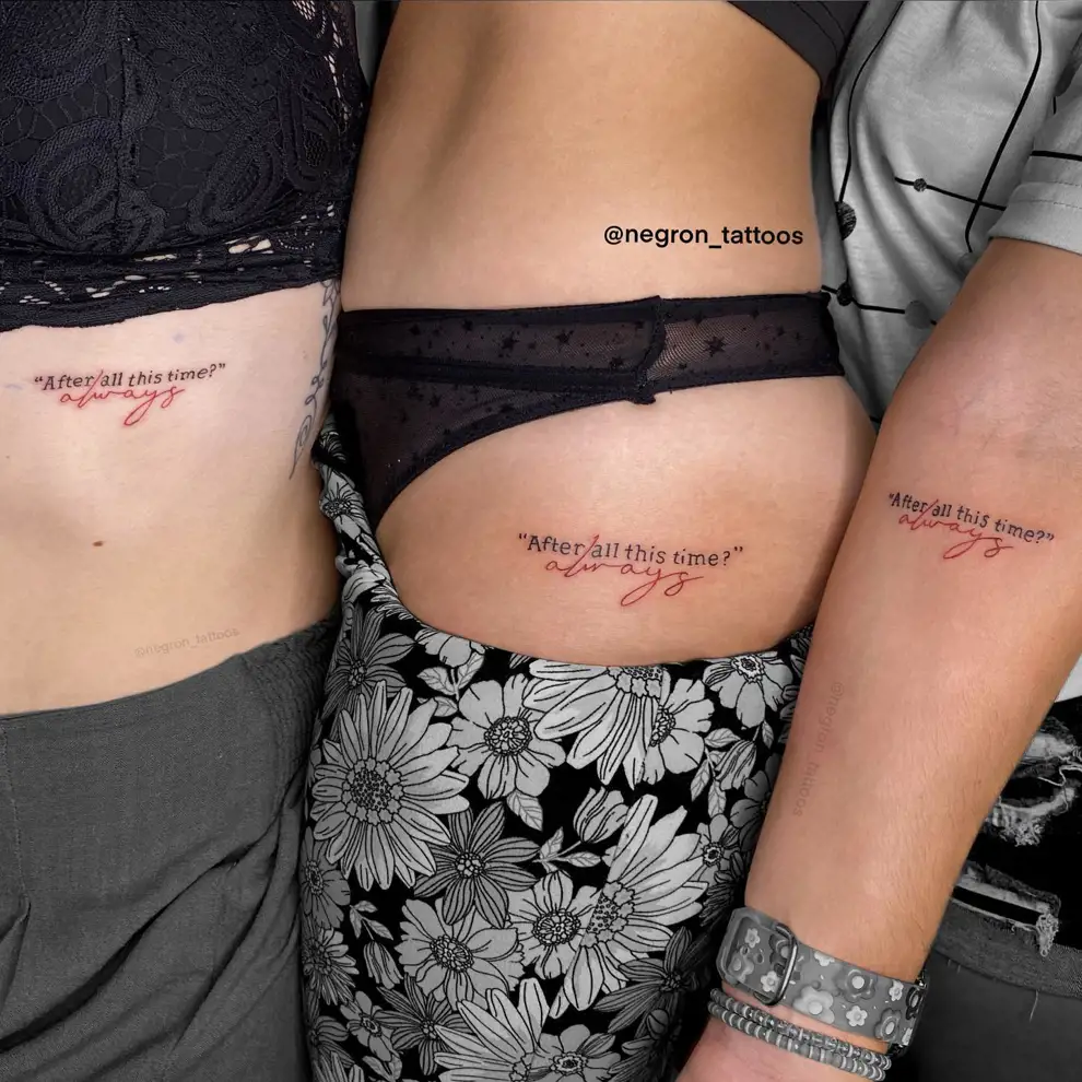 Tatuajes para amigas: lettering