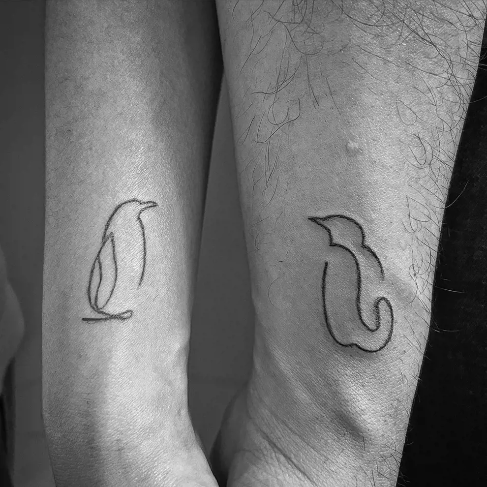 Tatuajes en pareja: pingüinos