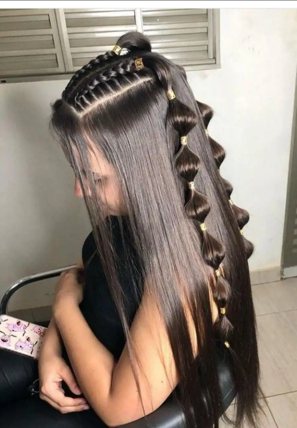 Peinados para niñas: semirrecogido trenzado con burbujas