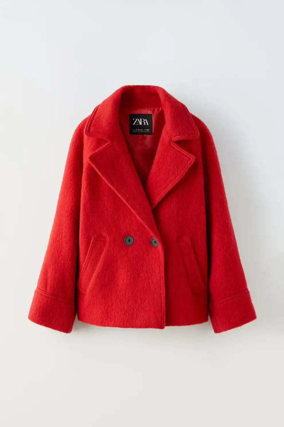Abrigo de lana en color rojo