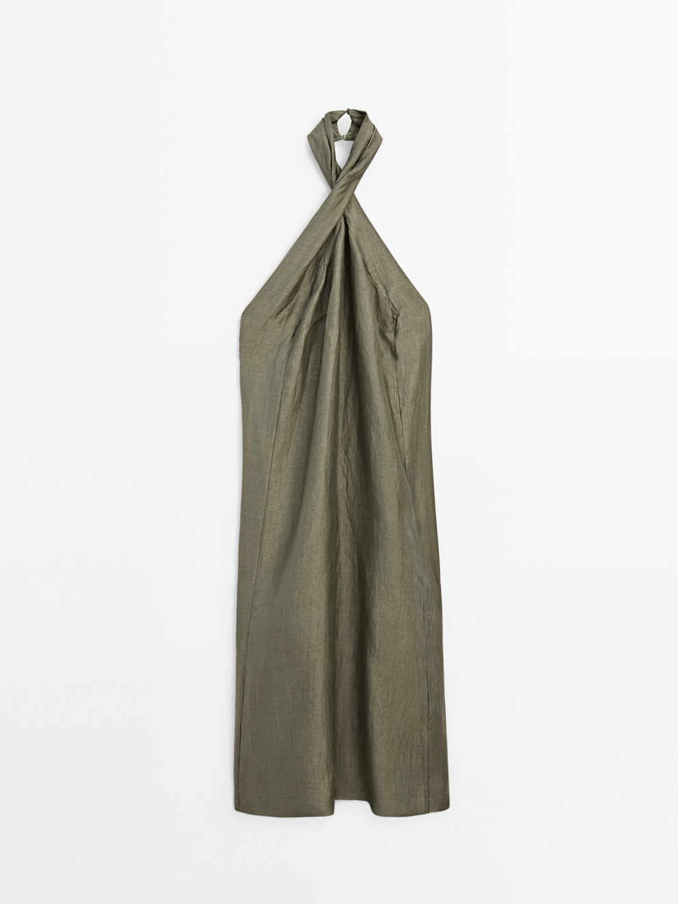 Vestido en mezcla de lino de Massimo Dutti