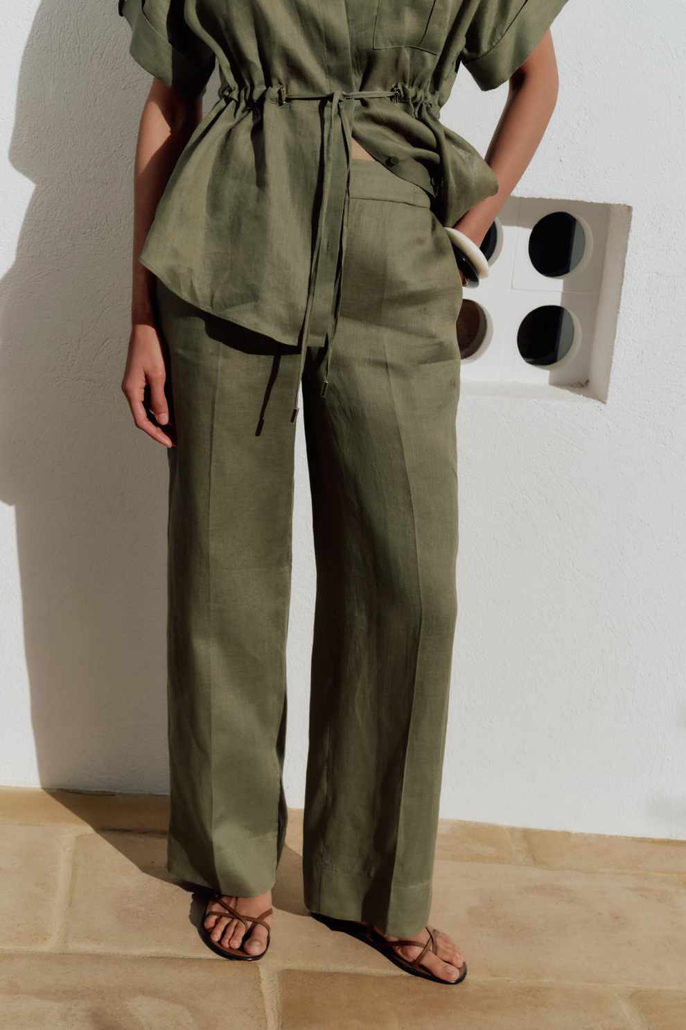 pantalones lino de Zara
