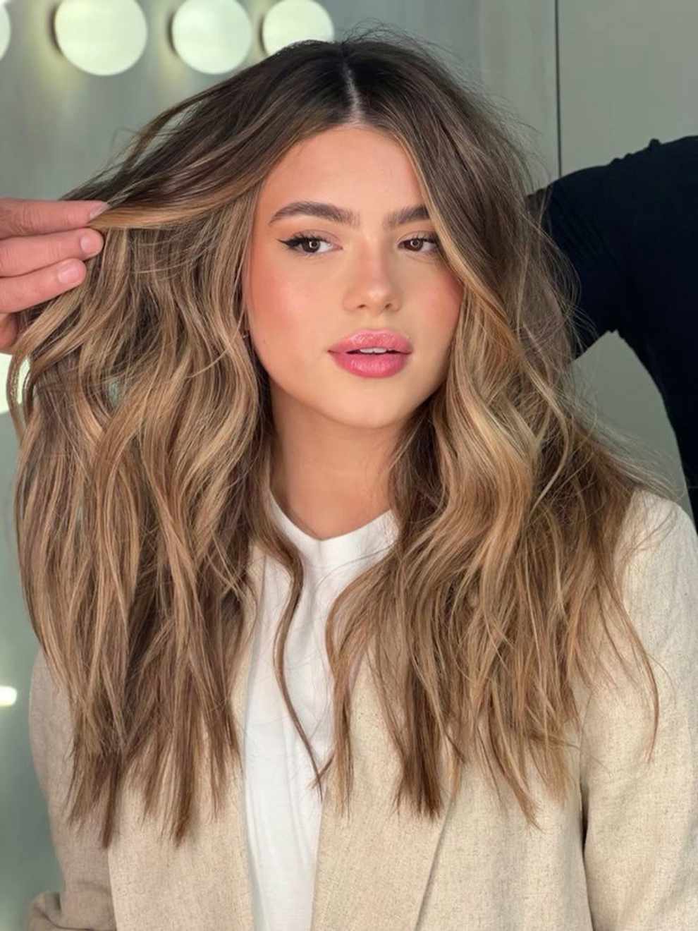 Efecto ombré en mechas miel